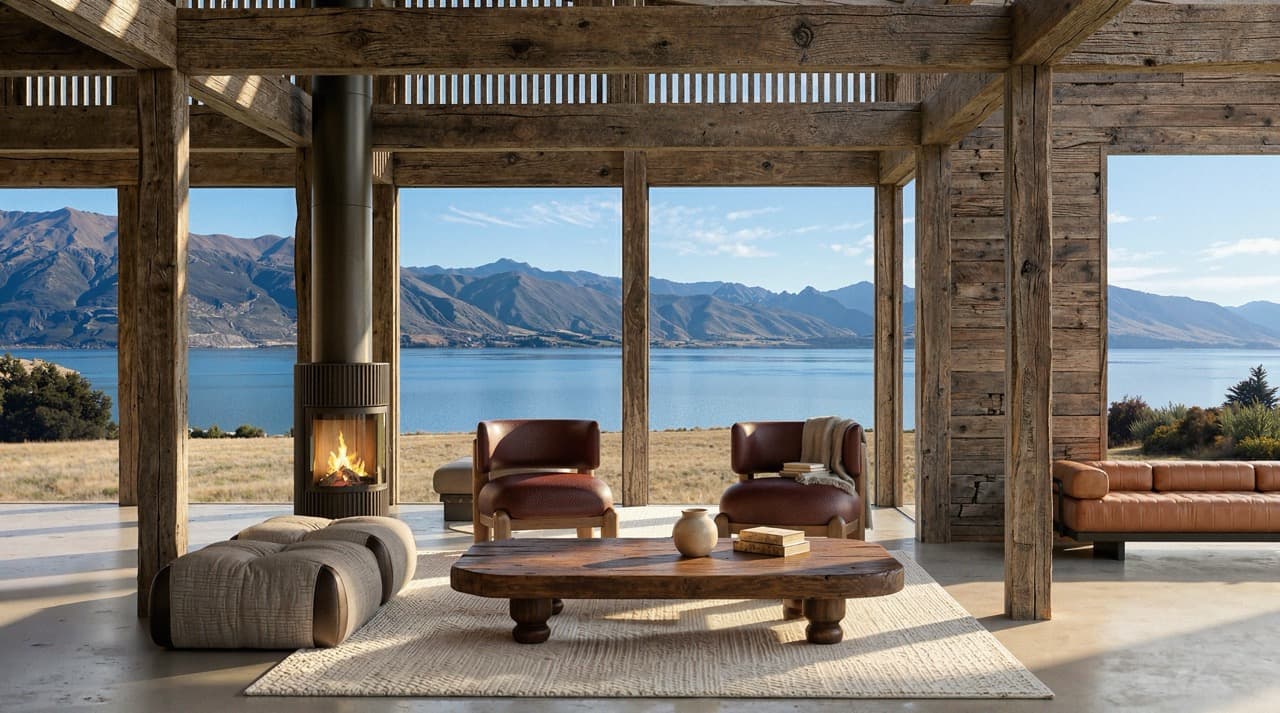 Interior with lake outlook